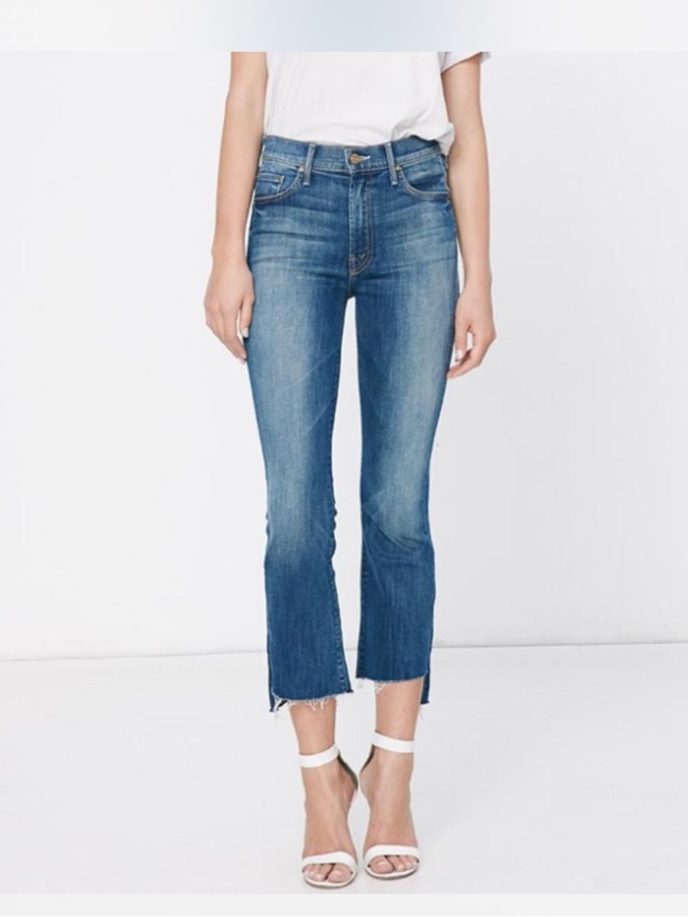 MOTHER The Insider Crop Step Fray Jeans size 27
